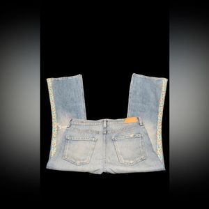 Citizens Of Humanity Women's Size 29” Demy Cropped Flare Embroidered Side